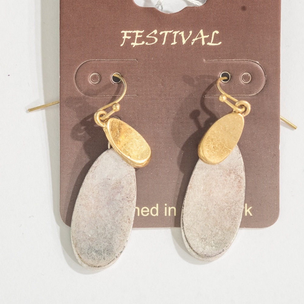 Antique Gold Silver drop dangle design earrings